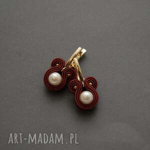 kolczyki sutasz z perłami, sznurek, wyjściowe, delikatne, eleganckie