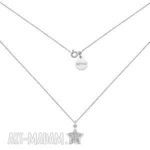 srebrny naszyjnik z gwiazdką wysadzaną swarovski crystal, kryształki