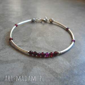 granaty w srebrze II - Bransoletki