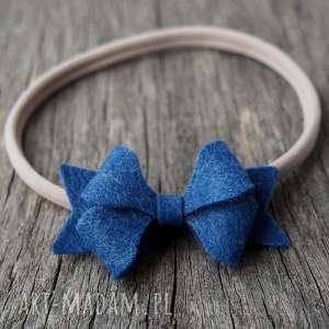 handmade ozdoby do włosów butterfly bow opaska do włosów denim