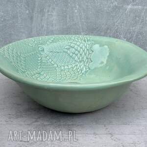 Zielona umywalka ceramiczna ręcznie robiona Ø30 cm