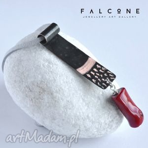 falcone roots of africa, wisior naszyjnik, srebro koral miedź, etno