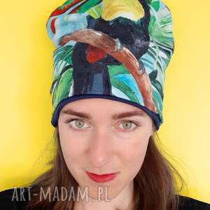 czapka bawełniana, jesienna, kolorowa tukan no.26, jesienna czapka, bawełniana