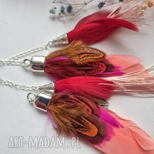 Klipsy kolorowe energetyczne pióra duże lekkie wykonane w pojedynczym