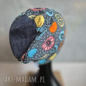 czapka kolorowa krótka na podszewce,damska, one size,rozmiar 56 - 57cm, miękka