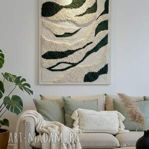 Obraz tkany, 3d, XXL, ecru, dekoracyjny