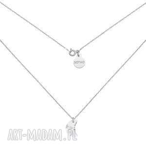 srebrny naszyjnik z księżycem swarovski crystal, zawieszka półksiężyc