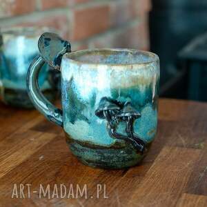 kubki duży kubek z grzybkami handmade forest moss ok 500 ml ciemne 2