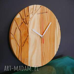 zegary zegar ścienny z drewna dębowego,frez,natura, wzór nr 2