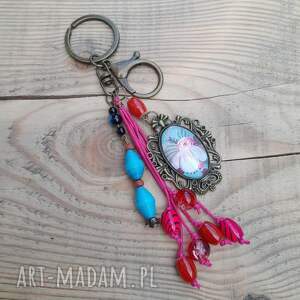 Prezent Brelok do kluczy lub torebki w stylu boho z kaboszonem