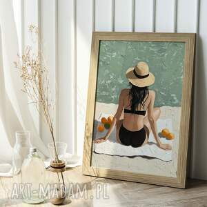 Plakat Dziewczyna na plaży 61x91 cm do salonu - Hogstudio