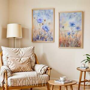 zestaw plakatów 2cz 50x70 cm delikatne chabry set219 plakaty natura