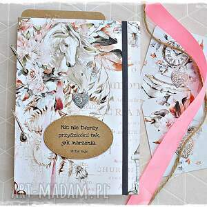 handmade notatnik/pamiętnik dla miłośniczki koni