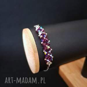 crystal square amethyst - delikatna bransoletka z kryształów preciosa