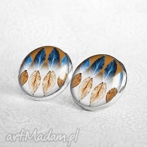 stylowe listki unikalne kolczyki simple, casual nowoczesny, nowe, nowość