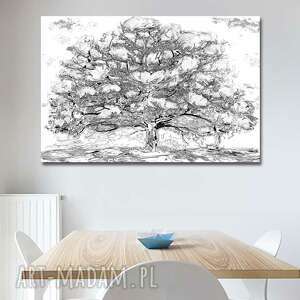 obraz na płótnie drzewo magnolii czarno białe 120x80