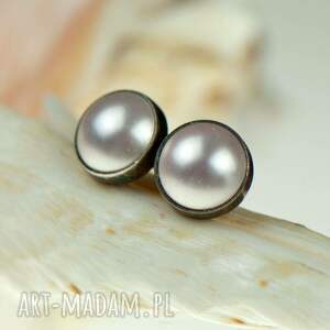 perłowe sztyfty ze srebra drobinki d079 perły swarovskiego
