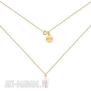 sotho złoty naszyjnik z naturalną perłą modny srebro