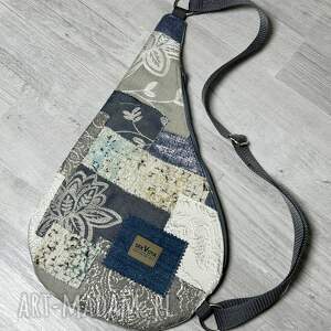 torebka mini plecak - łezka patchwork zero waste 45 jedno ramię