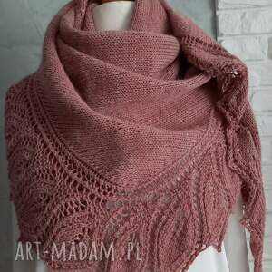 chustki i apaszki chusta semele ręcznie robiona na drutach, pomysł prezent