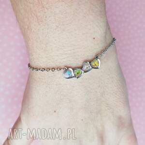 wyjątkowa bransoletka dzika marchewka serduszka żywicy, suszone