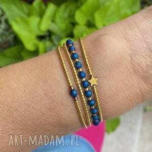 bransoletka sznurek granatowy gwiazdka bra24 40, bransoletki zestaw kolor