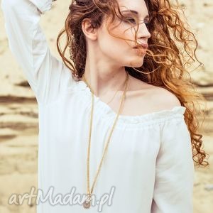 naszyjnik long gold crystal tube