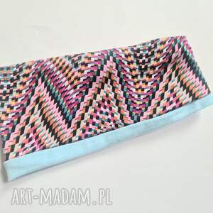 Kolorowa uniwersalna opaska Wiosenna na podszewce materiał dzianina