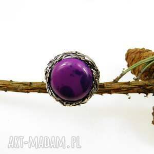 Prezent Pierścionek srebrny z sugilitem