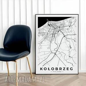 plakat kołobrzeg mapa kołobrzegu - format 50x70 cm salonu