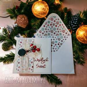ręcznie robione pomysły na prezenty pod choinkę kartka świąteczna z pasującą kopertą