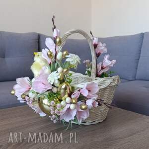 dekoracje wielkanocne koszyk na wielkanoc święconkę wiklinowy