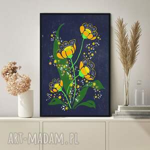 Kwiaty 50x70cm, łąka, bukiet, ilustracja, plakat