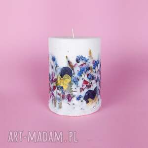 dekoracje bezzapachowa świeca botaniczna z wosku sojowego suszonymi