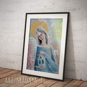 Dom zastąpi cały świat - A4 oprawiony anioł, domek