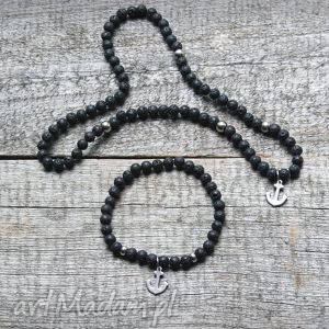 KOMPLET MĘSKI: STAL SZLACHETNA & LAWA KOTWICA, marynarski