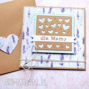 dla mamy kartka handmade lawenda mama, dzień matki