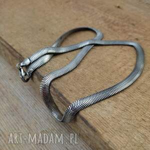 srebro oksydowane, naszyjnik, snake, wąż