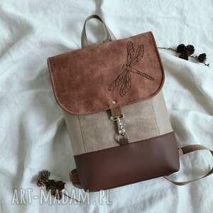 handmade damski plecak ważka