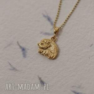 mini wisiorek jeż ze złoconego srebra biżuteria zwierzętami