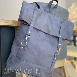 plecak włóczykija - grafit, wegański, zamsz syntetyczny