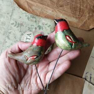 Ptaszki z czerwonymi główkami, ceramika, ptaszek