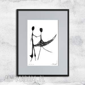 Prezent z ramą - nr 86, czarno biała, kobieca grafika
