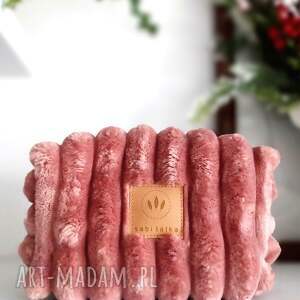 Futerkowa kosmetyczka kuferek Różowa, średnia