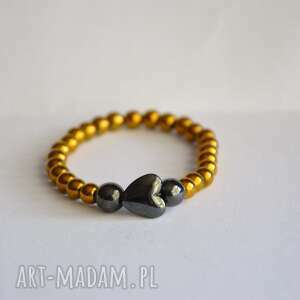 handmade bracelet by sis: elegancka bransoletka z kamieni złotego hematytu