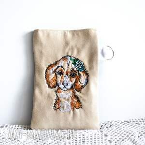 etui - piesek nr 1, urodziny, imieniny dla niej haftowane