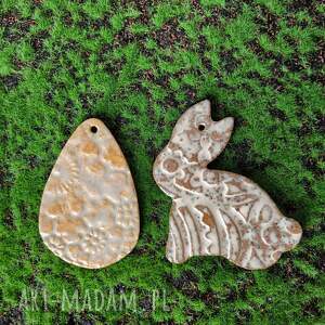 króliczek i pisanka duże zawieszki, zawieszka wielkanoc, ozdoba wielkanocna