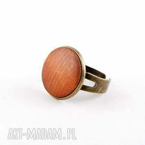 unikalny, pierścionek z drewnem drewno biżuteria, regulowany rozmiar