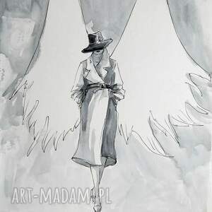 "anielica 2" obraz akwarelą i piórkiem artystki adriany laube