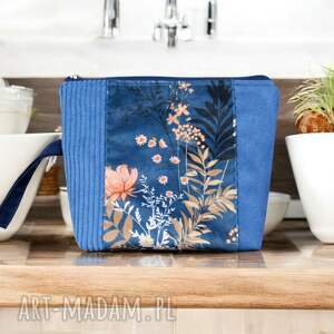 kosmetyczka średnia zamsz sztruks podróż, wyjazd